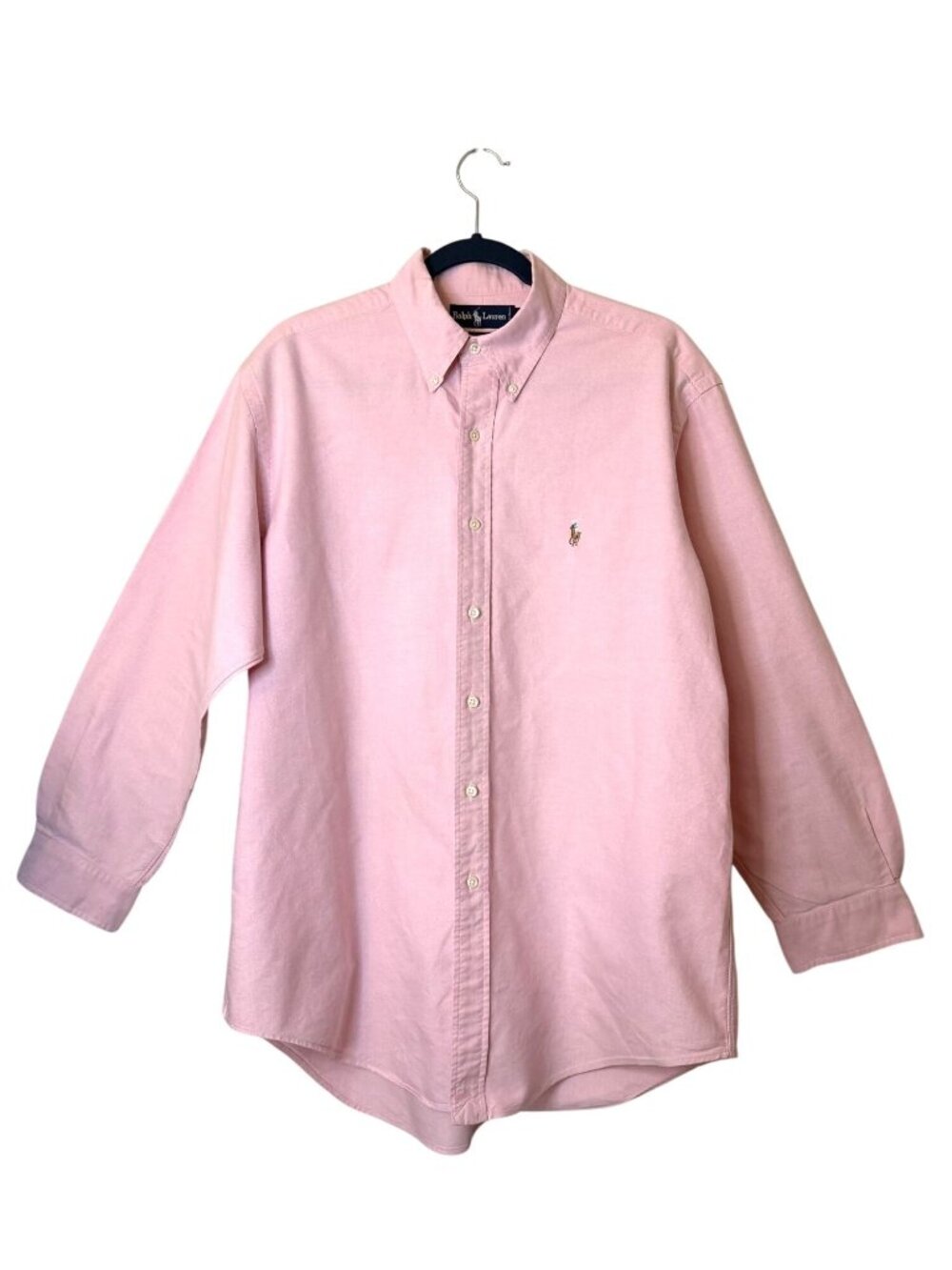Vintage Ralph Lauren Pink Yarmouth Button Up Down Men Shirt 16/33 L Logo Preppy